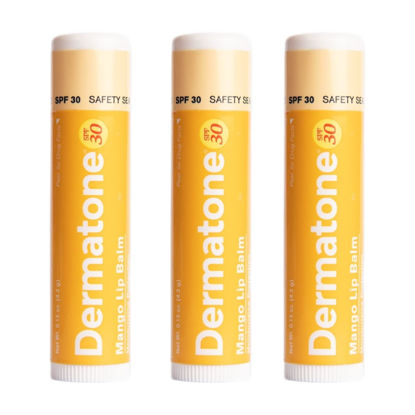 Picture of Dermatone Mango Lip Balm | Moisturizing Lip Care | Soothe & Replenish Dry & Chapped Lips | Aloe, Vitamin E | SPF 30 | 3-Pack (Mango, 0.15oz sticks)