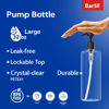 Picture of Bar5F Empty Shampoo Bottles with Pumps (32oz/1Liter/Large) BPA-Free PETE1 Plastic Bottle Crystal-Clear (Pack of 6)