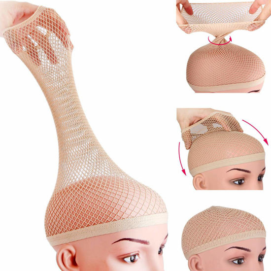 Picture of Dreamlover Wig Caps for Women, Hair Net for Wig, Mesh Wig Cap for Long Hair, Natural Nude, 2 Pieces