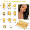 Picture of Lucomb 220 Pcs Gold Hair Jewelry for Braids, Loc Jewelry for Hair Dreadlock, Hair Charms for Women, Metal Gold Braids Rings Cuffs Clips for Dreadlock Accessories Hair Braids Jewelry Decorations