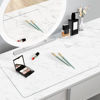 Picture of TOHONFOO Makeup Mat for Vanity to Protect Vanity Desk Top, PVC Vanity Mat, Easy to Clean Vanity Desk Mat - Vanity Makeup Pads Waterproof and Oilproof, 31.5 x 15.7 in - Clear