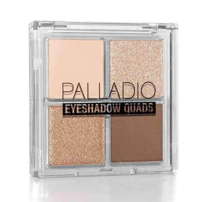 Picture of Palladio Eyeshadow Quads, Velvety Pigmented Blendable Matte, Metallic & Shimmer Finishes, Creamy Formula, Four Way Quad Eye Shadow Palette, Talc-Free (Miss Popular)