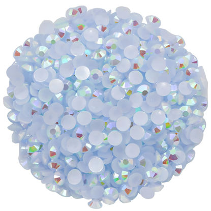 Picture of 1440 Pcs SS20 5mm Flatback Rhinestones for Nails Art Crafts Glitter Round Shine Gems AB Crystals DIY Clothes Shoes （White AB）