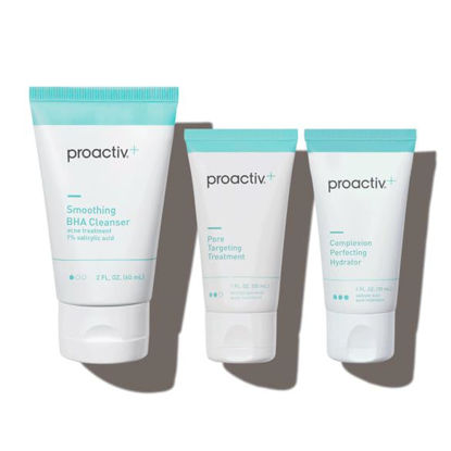 Picture of Proactiv+ 3 Step Advanced Skincare Acne Treatment - Salicylic Acid Face Wash, Benzoyl Peroxide Pore Minimizing Treatment, and Salicylic Acid Hydrating Moisturizer - 30 Day Complete Acne Skin Care Kit