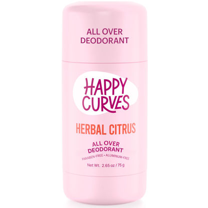 Picture of HAPPY CURVES Whole Body Deodorant for Women - Aluminum-Free - Sensitive Skin Invisibile All Day Layer of Full Body Protection for Odor Control Only (2.65 Ounce (Pack of 1), Herbal Citrus)