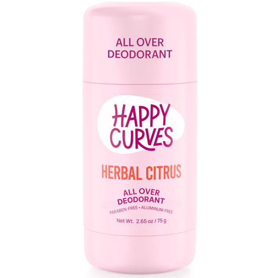 Picture of HAPPY CURVES Whole Body Deodorant for Women - Aluminum-Free - Sensitive Skin Invisibile All Day Layer of Full Body Protection for Odor Control Only (2.65 Ounce (Pack of 1), Herbal Citrus)