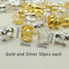 Picture of 100pcs Gold and Silver Dreadlock Accessories Hair Cuffs for Braids Loc Jewelry Rings Adjustable Hair Beads for Women and Girls