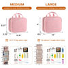 Picture of BAFAMYE 5.8L Travel Toiletry Bag for women - 2.1 GAL Water-resistant Makeup Cosmetic Bag Organizer With Hanging Hook for Travel Accessories Shampoo Full-size Container, Pink