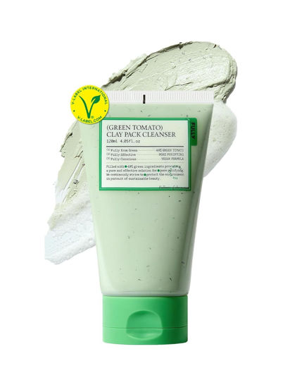 Picture of FULLY Green Tomato Clay Mask Cleanser, Pore Purifying with 49% Green Tomato Extract, Sebum & Clogged Pore Care, Exfoliation, Fragrance-Free, Vegan & Dermatologically Tested, 4.05 fl.oz