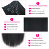 Picture of Yaki Straight Clip in Hair Extensions for Black Women Brazilian Human Hair Extensions 8Pcs Remy Hair Extensions Clip in Human Hair with 18Clips Double Lace Weft 120g 18inch Natural Black
