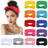 Picture of Huachi 12 Pack Bow Headbands for Women Headwraps Hair Band Knotted Headband Rabbit Ears Stretchy Turban Head Wraps Fashion Christmas Headbands Sport Cute Hair Accessories