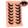 Picture of False Eyelashes Fluffy Mink Lashes Long Full Eyelashes 200D Wispy Thick Russian Strip Lashes Cat Eye Volume Lash Strips D Curl Dramatic 7 Pairs Fake Lash Extensions by Boahankuke
