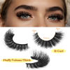 Picture of False Eyelashes Fluffy Mink Lashes Long Full Eyelashes 200D Wispy Thick Russian Strip Lashes Cat Eye Volume Lash Strips D Curl Dramatic 7 Pairs Fake Lash Extensions by Boahankuke