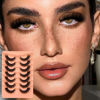 Picture of False Eyelashes Fluffy Mink Lashes Long Full Eyelashes 200D Wispy Thick Russian Strip Lashes Cat Eye Volume Lash Strips D Curl Dramatic 7 Pairs Fake Lash Extensions by Boahankuke