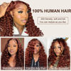 Picture of AAKJJ Reddish Brown Deep Wave Lace Front Wigs Human Hair 13x4 HD Transparent Lace Front Wigs for Women Copper Auburn Colored Human Hair Wig Glueless Pre Plucked with Baby Hair 200 Density 30 Inch