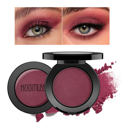 Picture of HOOMUSS Single Berry Eyeshadow Shimmer, Handmade Pressed Eyeshadow Palette Long Lasting With No Creasing, Intense Color Pigmented Dark Red Eye Shadow (Cranberry)