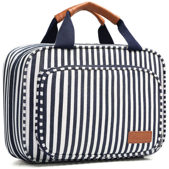 Picture of Toiletry Bag for Women Large Capacity Hanging Travel Toiletry Organizer for Traveling Women with 4 Compartments & 1 Hanging Hook Travel Comestic Makeup Bag for Full Size Toiletries