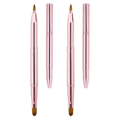 Picture of Unaone [2 Pack] Lip Brush for Lipstick, Retractable Lip Brushes, Dual-ended Makeup Brush for Lipstick Lip Gloss, Include Lid