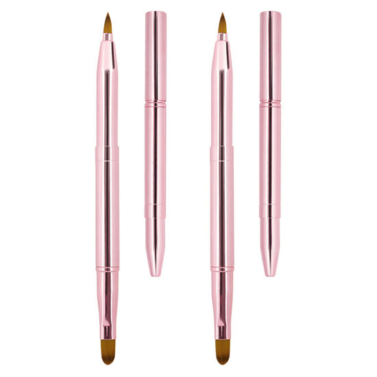 Picture of Unaone [2 Pack] Lip Brush for Lipstick, Retractable Lip Brushes, Dual-ended Makeup Brush for Lipstick Lip Gloss, Include Lid
