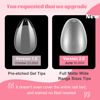 Picture of Extra Short Almond Nail Tips, SINOKAME No File Gel Nail Tips with Tip Primer Cover, for Tiny Petite Child &Average Nail Beds, Clear Gel Press on Fake Nails Short for Nail Extensions,600Pcs 15 Sizes