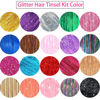 Picture of Hair Tinsel Kit (48 Inch,20 Colors, 6200 strands), Fairy Tinsel Hair Extensions with Tools - Glitter Hair Tinsel Heat Resistant Accessories for Girls Women Kids Christmas New Year Halloween Cosplay