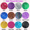 Picture of Hair Tinsel Kit (48 Inch,12 Colors, 3800 strands), Fairy Tinsel Hair Extensions with Tools - Glitter Hair Tinsel Heat Resistant Accessories for Girls Women Kids Christmas New Year Halloween Cosplay