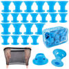 Picture of JANYUN 40 Pcs Magic Hair Rollers Include 20 pcs Large Silicone Curlers and 20pcs Small Silicone Curlers (sea blue)