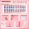 Picture of QQPPOLIU Long Press on Nails Square Fake Nails Acrylic False Nails with Floral and 3D Butterfly Designs Stick on Nails Pink To Purple French Tip Nails Press on 24pcs Gift for Women