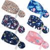 Picture of 6 Pcs Scrub Caps Women Nursing Hats with Buttons Adjustable Bouffant Nurse Hats Ponytail Holder Bouffant Turban(Fresh Patterns)