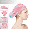 Picture of 6 Pcs Scrub Caps Women Nursing Hats with Buttons Adjustable Bouffant Nurse Hats Ponytail Holder Bouffant Turban(Fresh Patterns)