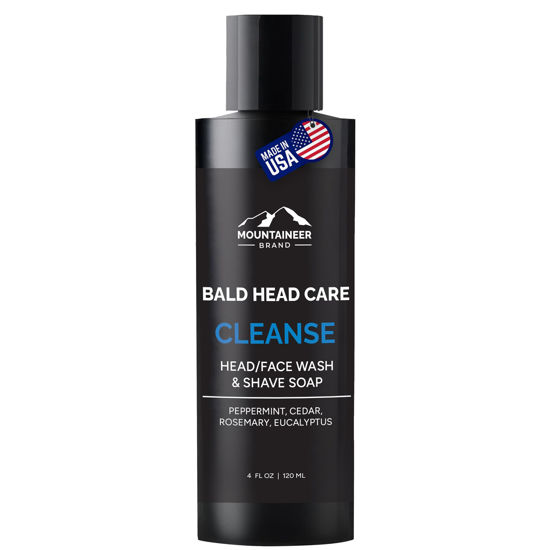 Picture of Mountaineer Brand Bald Head Shampoo for Men | All Natural Moisturizing/Hydrating Shaving Soap and Face Cleanser | For Daily Head/Scalp Care and Wash | Cleanse | Refreshing Natural Scent 4oz