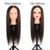 Picture of ZOMOI Mannequin Head 70% Human Hair 28"Cosmetology Practice Mannequin Head with Hair Makeup Doll Head for Practice（No makeup 4#）