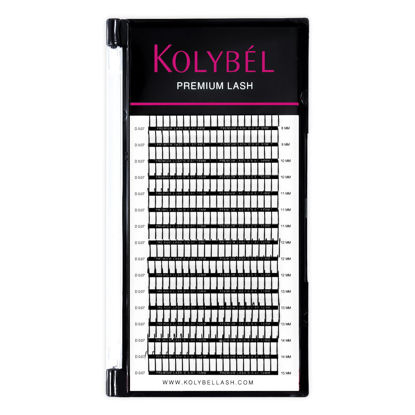 Picture of KOLYBEL Premade Fan Spikes Lash Extensions 0.07mm D Curl 8-15mm Mixed Tray Wipsy Volume Lash Extensions 320 Spikes Fans Matte Black Eyelash Extension Supplies（0.07-D,8-15mm）