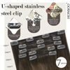 Picture of Honsoo Brown Hair Extensions Clip In Human Hair Extensions Medium Brown 100g 20in 7pcs Natural Soft Hair, Can Be Styled Long Straight Hair