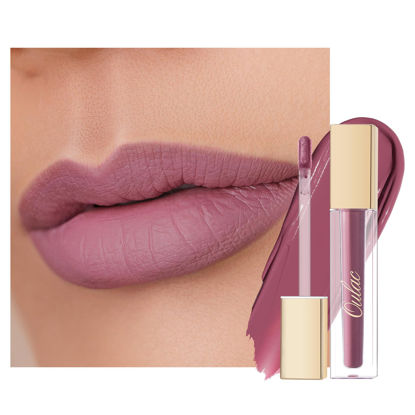 Picture of Oulac Matte Liquid Lipstick Mauve Pink Lip Gloss for Women, Long Lasting Lipstick Waterproof, No Transfer, Creamy High Pigmented Formula with Rose Oil, Vegan & Cruelty-Free, M13
