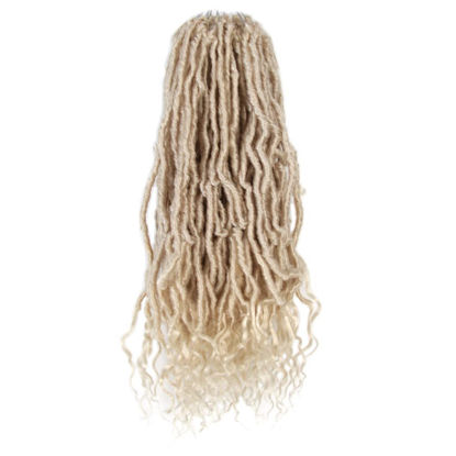 Picture of BOHOBABE 18 Inch New Faux Locs With Curly End 6 Packs Soft Locs Crochet Hair 72 Strands Long Natural Brown Crochet Braids (6Packs,613#)