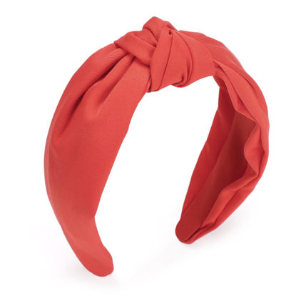 Picture of Etercycle Headband for Women, Knotted Wide Headband, Yoga Hair Band Fashion Elastic Hair Accessories for Women (Red)