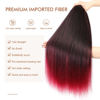 Picture of DIFUNEE Pre-stretched Braiding Hair - 24 Inch 8 Packs Ombre Red Long Braiding Hair For Twist or Box Braids, Yaki Texture Hot Water Setting Synthetic Braiding Hair Extensions (24 Inch, T530-8P)