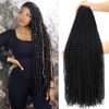 Picture of Dansama 7 Packs Passion Twist Hair Water Wave Braiding Hair for Butterfly Style Crochet Braids Bohemian Hair Extensions (30inch (Pack of 7), 1B)