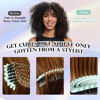 Picture of Oumigiz Curl Defining Brush, Boar Bristle Detangling Hair Brush for Women Girls Thick Curly Wavy Hair Wet Dry Use, Fast Blow Drying Vented Styling Hairbrush, Smoothing Hair No Tangle (Turquoise)