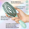 Picture of Oumigiz Curl Defining Brush, Boar Bristle Detangling Hair Brush for Women Girls Thick Curly Wavy Hair Wet Dry Use, Fast Blow Drying Vented Styling Hairbrush, Smoothing Hair No Tangle (Turquoise)
