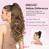 Picture of REECHO Ponytail Extension, 24" Claw Clip in Ponytail Extensions Long Curly Wavy Ponytail Hair Extension Jaw Clip on Pony Tails Hairpiece for Women - Dark Ash Blonde with Golden Ends