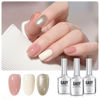 Picture of GAOY Gel Nail Polish Kit, 3 Colors 16ml White Jelly Nude Glitter, Sheer Soak Off UV Gel Polish Set - Gilded Pearl