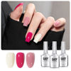 Picture of GAOY Gel Nail Polish Kit, 3 Colors 16ml White Jelly Magenta, Soak Off UV Gel Polish Set - Rose Quartz