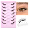 Picture of ALICE Half Lashes 3/4 False Eyelashes Natural Looking Faux Mink Lashes Fluffy Cat Eye Wispy Lashes Pack Corner Accent Eye Makeup DIY Clusters Lashes 7 Pairs