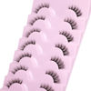 Picture of ALICE Half Lashes 3/4 False Eyelashes Natural Looking Faux Mink Lashes Fluffy Cat Eye Wispy Lashes Pack Corner Accent Eye Makeup DIY Clusters Lashes 7 Pairs