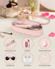Picture of Soimeat Clear Travel Makeup Brush Holder, Leather Makeup Brush Toiletry Bag, Portable Cosmetic Brush Case, Transparent Waterproof Makeup Brush Storage Bag, Pink