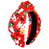 Picture of NVENF Christmas Headband for Women Jeweled Xmas Plaid Headband Embellished Crystal Pearl Knotted Headbands Wide Top Knot Holiday Headband Christmas Hair Accessories Holiday Outfits Gifts (Reindeer)