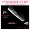 Picture of Luckyfairy Medium Almond Nail Tips, 360pcs Soft Gel Pre-Shaped Acrylic Fake Nails, Half Matte Full Cover Clear Gelly Press on Flase Nail Tips for Extension Nail Manicure Home DIY 12 Sizes Gelly Tips