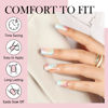 Picture of Short Square Gel x Nail Tips Full Cover 360pcs Pre-buff Short Square Fake Acrylic Nails Half Matte Clear False Nail Tips for gel x nail extension DIY Gelly Tips, 12 Sizes Luckyfairy
